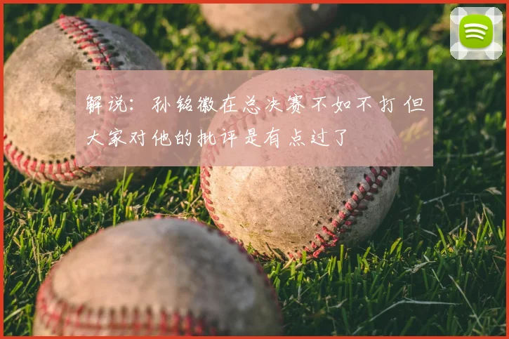 解说：孙铭徽在总决赛不如不打 但大家对他的批评是有点过了
